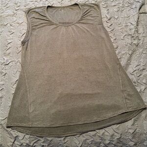 Athleta Grey Striped Yoga Short Sleeve Top